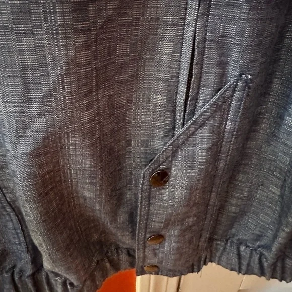 Derek Lam for Design Nation Chambray Cotton Hooded Jacket
